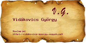 Vidákovics György névjegykártya