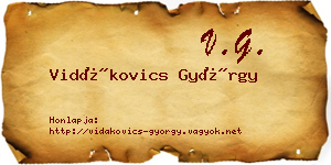 Vidákovics György névjegykártya